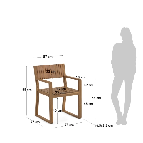 La Forma - Emili solid acacia garden chair