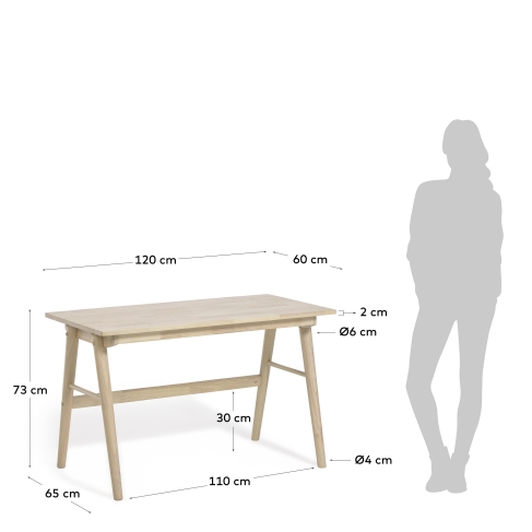 La Forma - Curie solid rubber wood desk