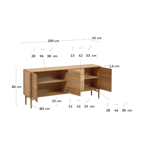 La Forma - Lenon oak wood sideboard