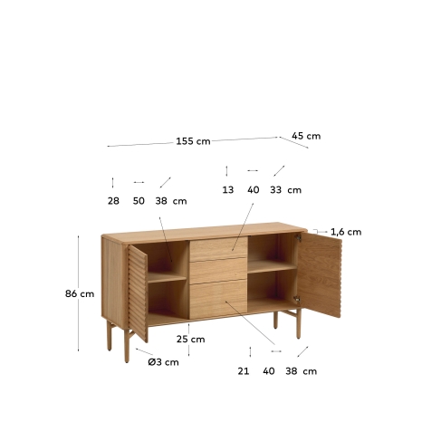 La Forma - Lenon oak wood sideboard 152