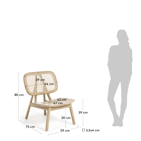 La Forma - Nadra solid teak and rattan armchair