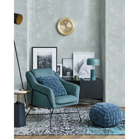 La Forma -  Brida Turquoise velvet armchair