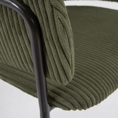 La Forma - Runnie corduroy chair green